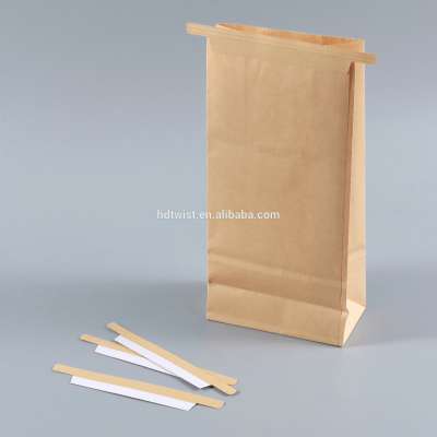 Food Packing Customized Brown Tin Tie Bakery Coffee Packaging Kraft Paper Bag