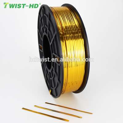 hot sale 1000mts gold silver PET roll Twist Tie / metallic spool twist ties