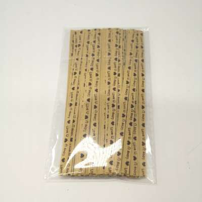 Factory Supplier Customized Logo kraft paper twist ties for Bags