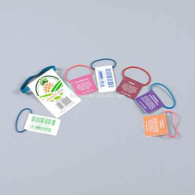 Factory Supplier Customizable logo and color 80% Rubber Band Tags for Fresh Vegetable